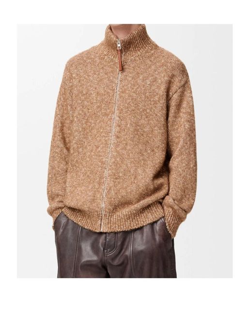 Loewe Brown Monogram Intarsia Knitted Cardigan for men