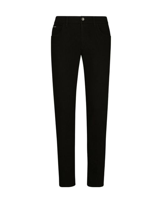Dolce & Gabbana Black High Waisted Slim-Fit Jeans for men
