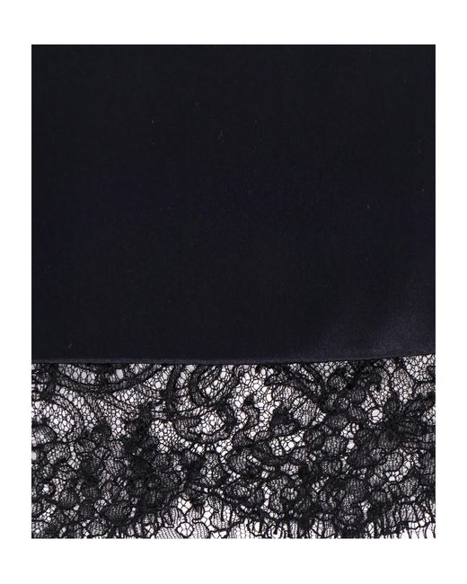 Tom Ford Blue Lace Detailed Zipped Skirt
