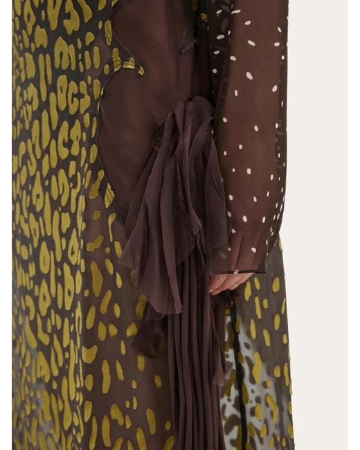 Ferragamo Green Skirt With Flower Detail