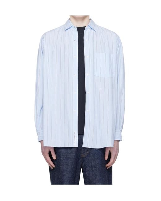 Nanamica Blue Striped Shirt for men