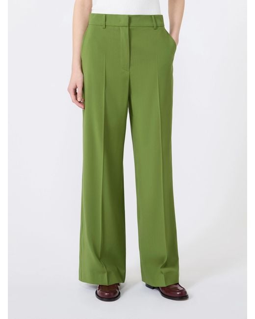 Weekend by Maxmara Green Wool Wide Leg Pants