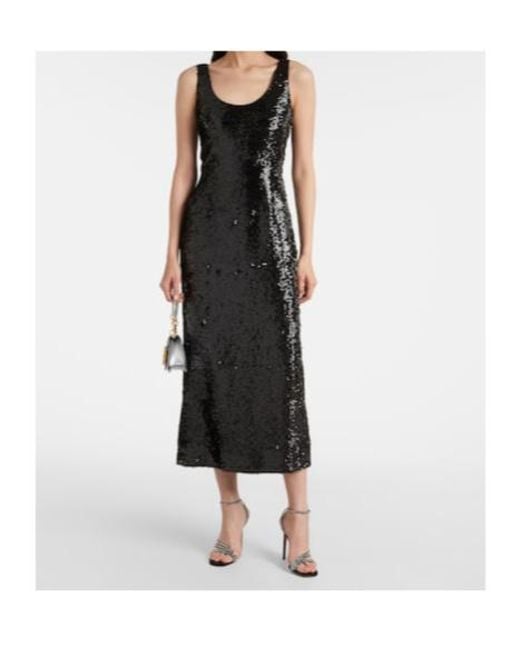 Emilia Wickstead Black Tippini Sequined Midi Dress
