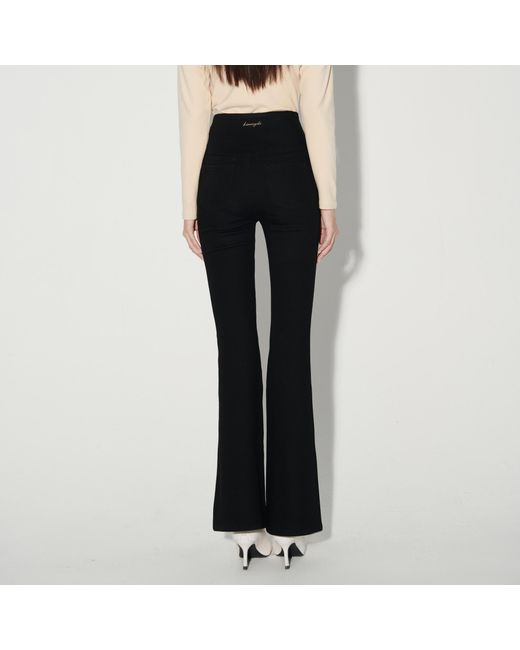 LIU REGALI Black Split High-Rise Flared Jeans