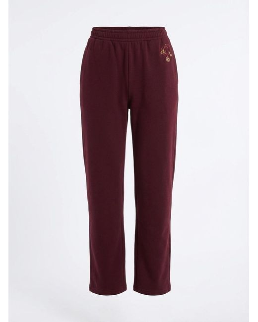 Gucci Purple Cotton Jersey Leisure Pants With Embroidery