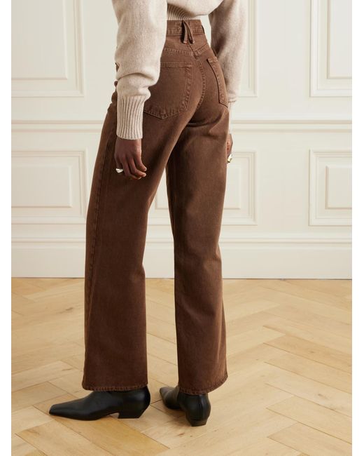 SLVRLAKE Denim Brown Grace High-Waisted Wide-Leg Jeans