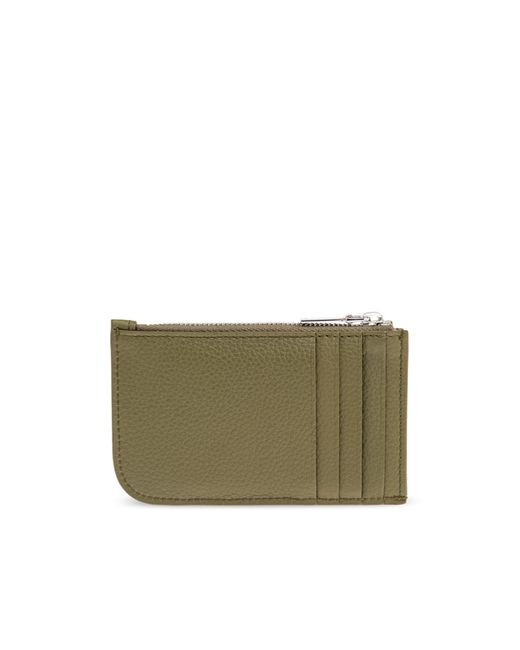 McQueen Green Logo Plaque Zipped Wallet for men