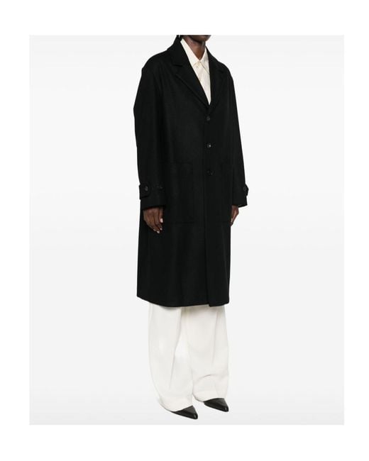 Barena Black Single-Breasted Notched-Lapels Coat