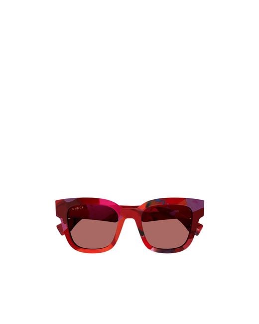 Gucci Pink Eyewear Rectangular Frame Sunglasses