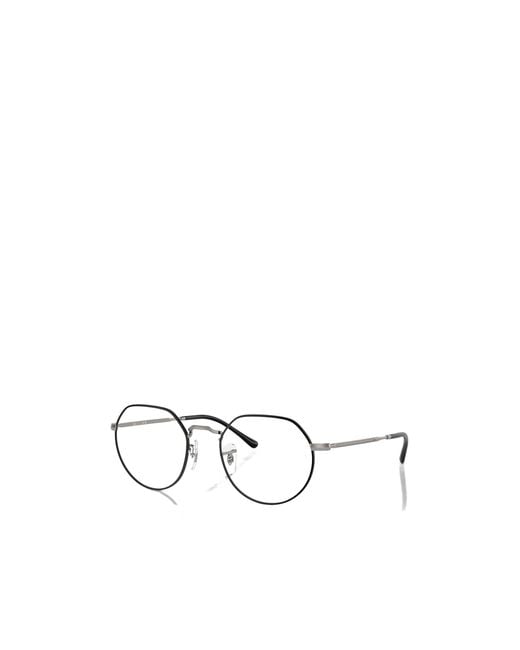 Ray-Ban White Geometric Frame Plain Mirror for men