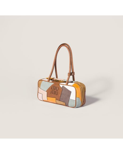 Miu Miu White Beau Patchwork Shoulder Bag