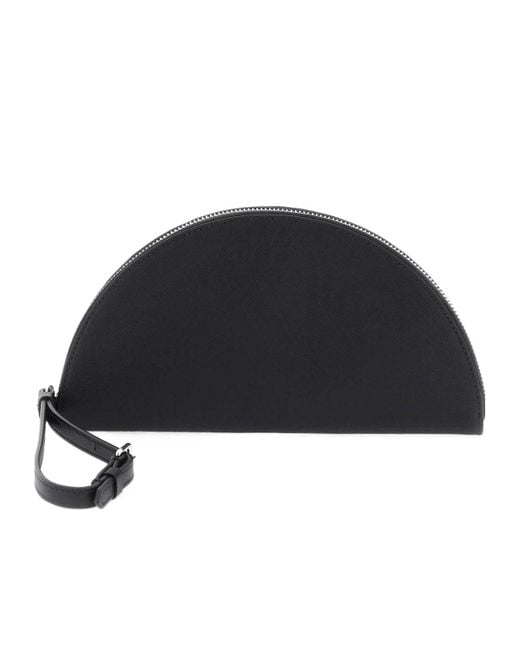 Maison Margiela Black Logo Printed Zipped Pouch for men