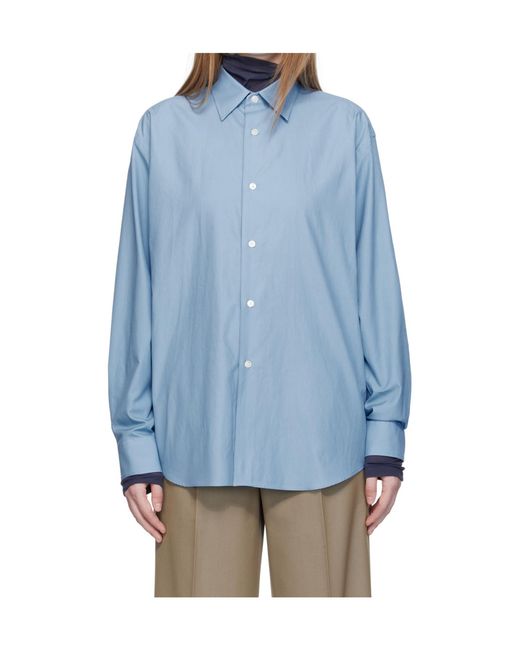 Auralee Blue Finx Twill Shirt