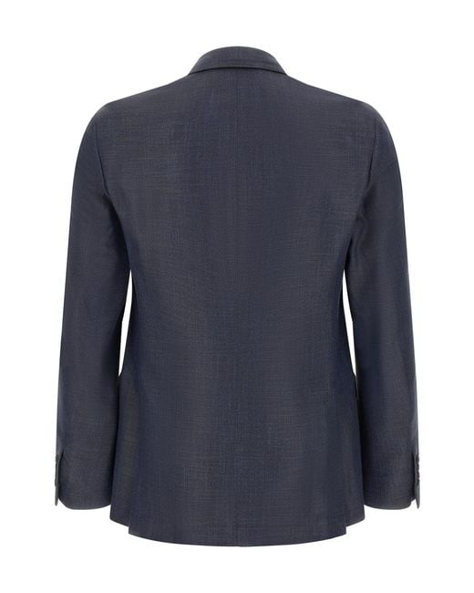 Pal Zileri Blue Single-Breasted Blazer for men
