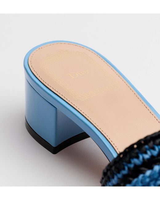 Dior Blue Woven Heeled Slide