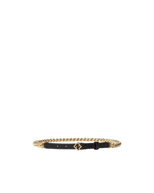 Fendi White Ff Diamonds Chain Leather Belt