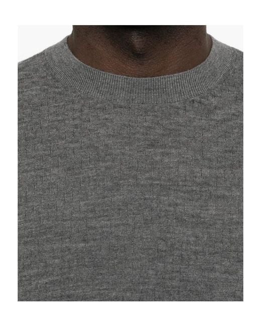 Emporio Armani Gray Wool Crewneck Sweater for men