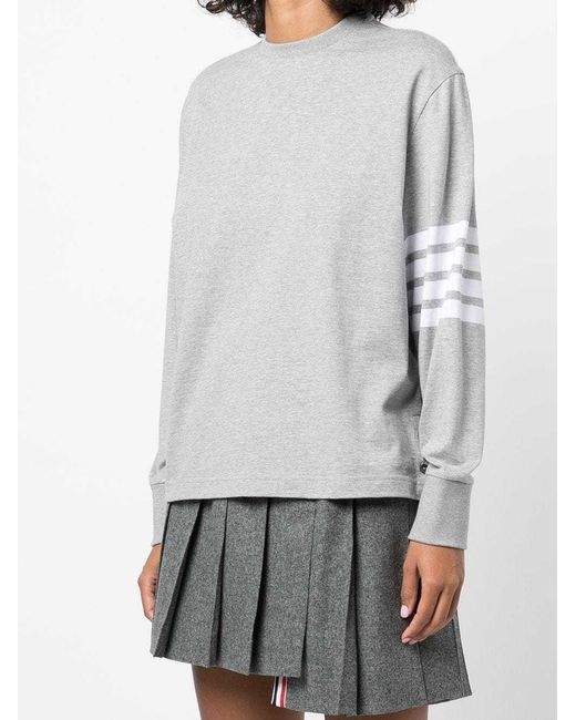 Thom Browne Gray Engineered 4-Bar Long Sleeve T-Shirt