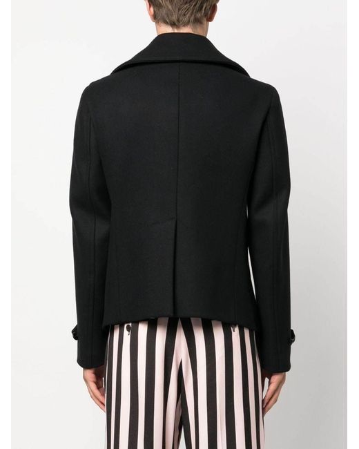 DSquared² Black Double-Breasted Sailor Peacoat for men