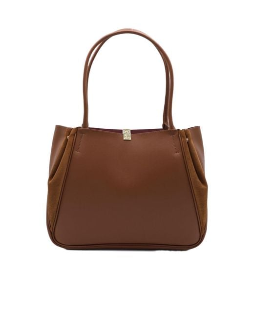Coccinelle Brown Structured Panel Tote Bag