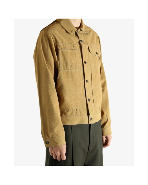 Junya Watanabe Yellow Panelled Trucker Jacket for men