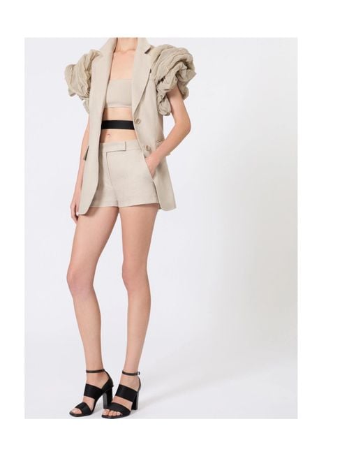 Max Mara Natural Mxslanda Tailored Pleat Shorts