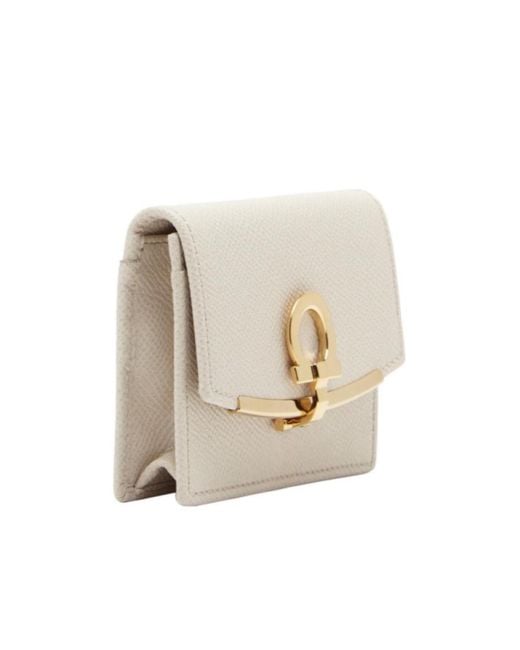 Ferragamo White Flip Card Bag