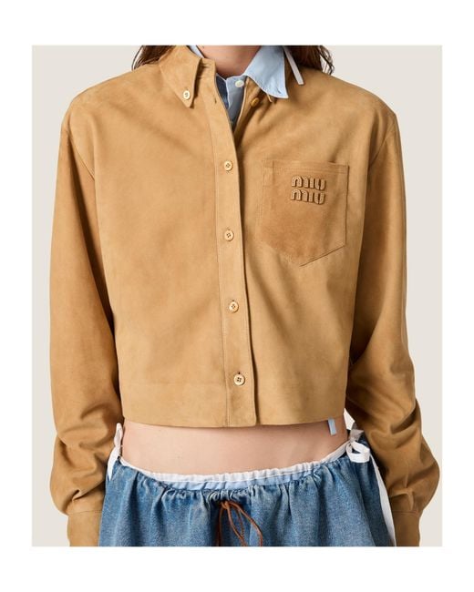 Miu Miu Natural Suede Shirt