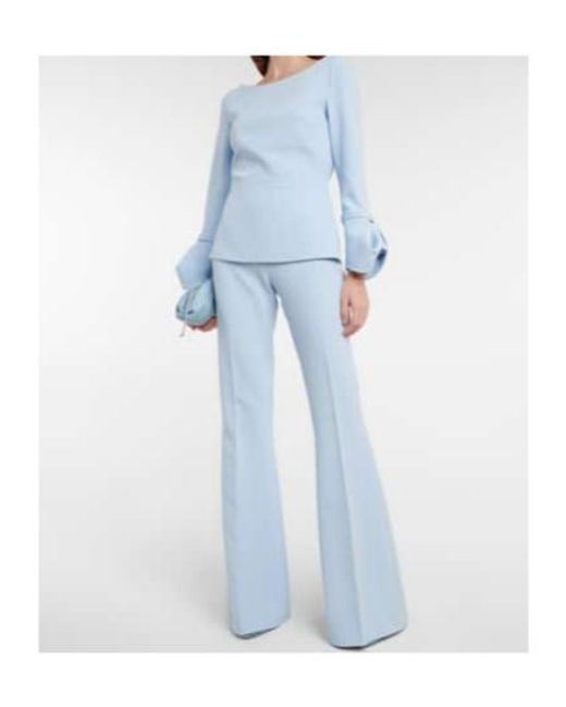 Safiyaa Blue Peplum Crêpe Top