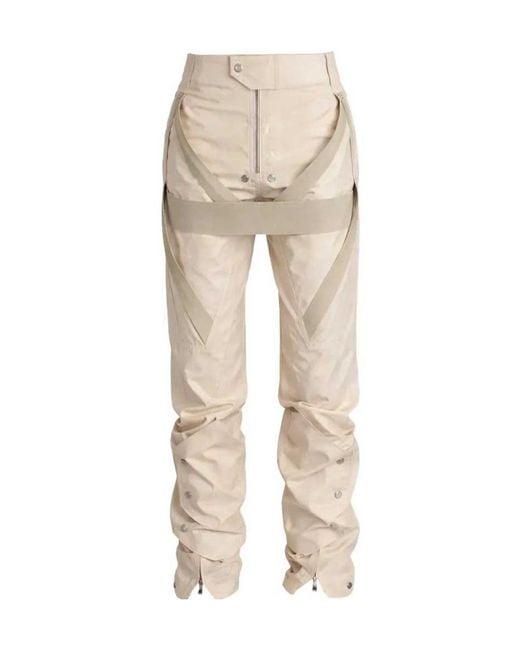 Rick Owens Natural Harness-Detail Press-Stud Trousers