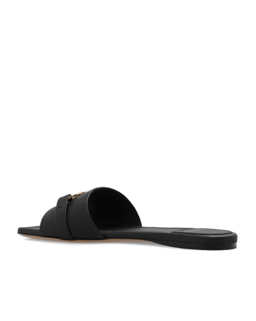 Ferragamo Black Open-Toed Slippers