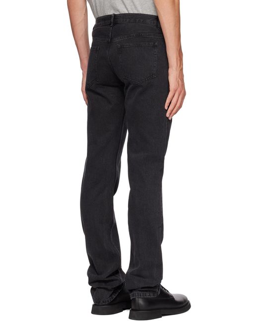 A.P.C. Black Mid-Rise Straight-Leg Jeans for men
