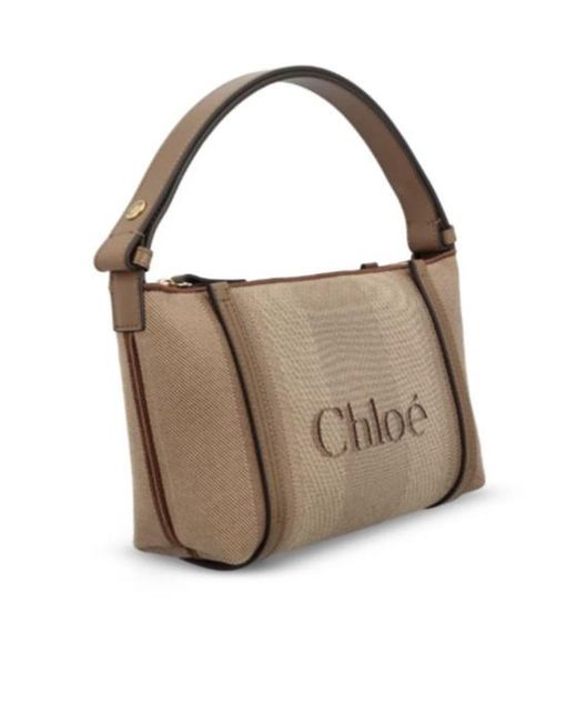 Chloé Brown Chloé Carry Logo Detailed Shoulder Bag