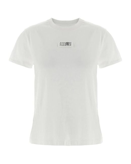 MM6 by Maison Margiela White Short-Sleeve Crewneck T-Shirt