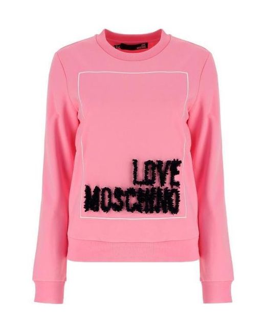 Moschino Pink 3D Logo Sweatshirt