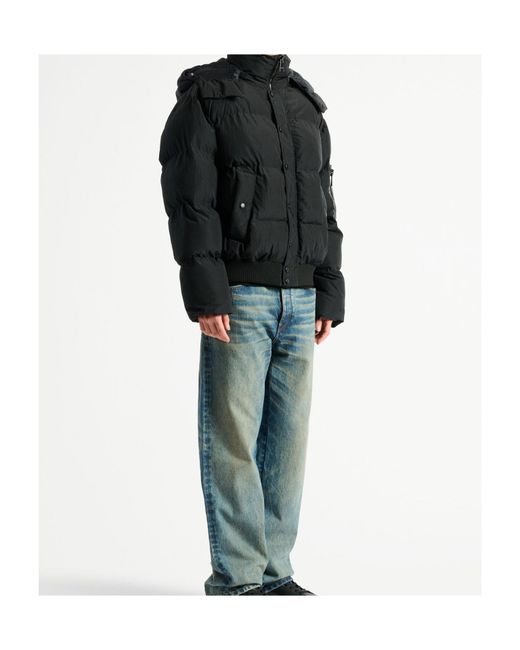 Balmain Black Detachable Hood Down Jacket for men