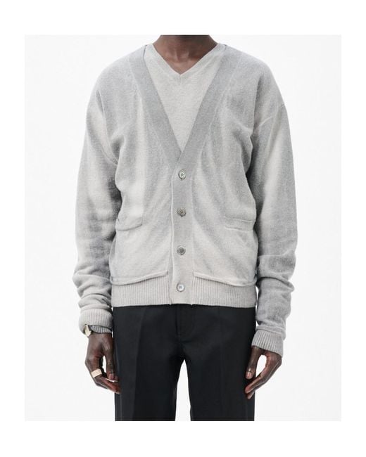 Our Legacy Gray V-Neck Long Sleeve Jumper for men