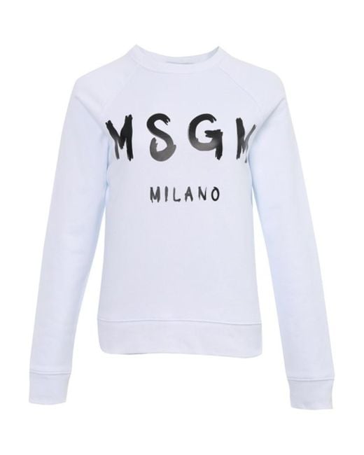 MSGM White Logo Hoodie