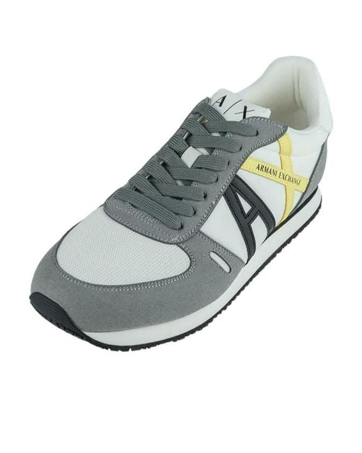 ARMANI EXCHANGE Gray Ax Panelled Sneakers for men