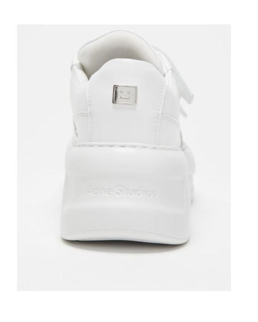 Acne White Steffey Friend Velcro Low-Top Sneakers