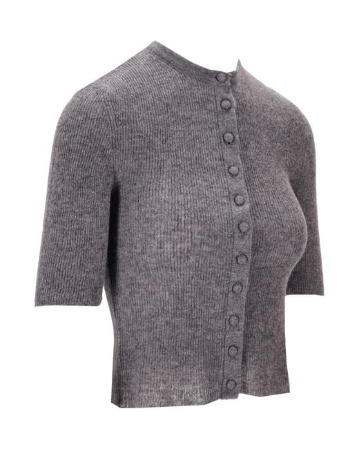 Citizens of Humanity Gray Short-Sleeve Knitted Cardigan
