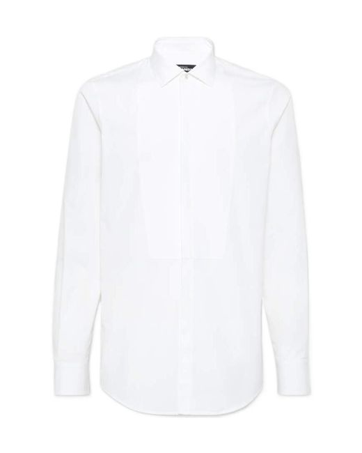DSquared² White Easy Slim Mini Dean Collar Shirt for men
