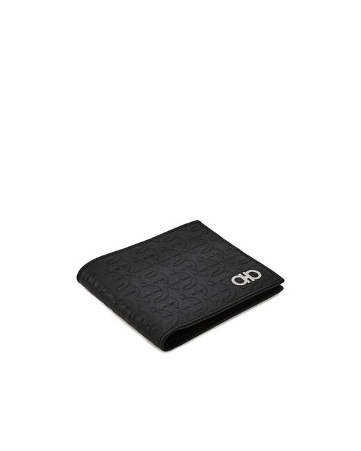 Ferragamo Black Letter Logo Card Holder for men
