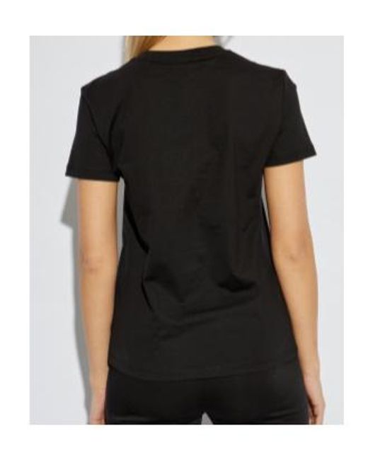 Max Mara Black Papaia Logo Embroidered Crewneck T-Shirt
