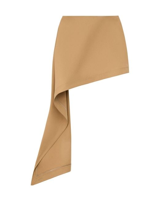 Loewe White Cotton And Silk Mini Skirt