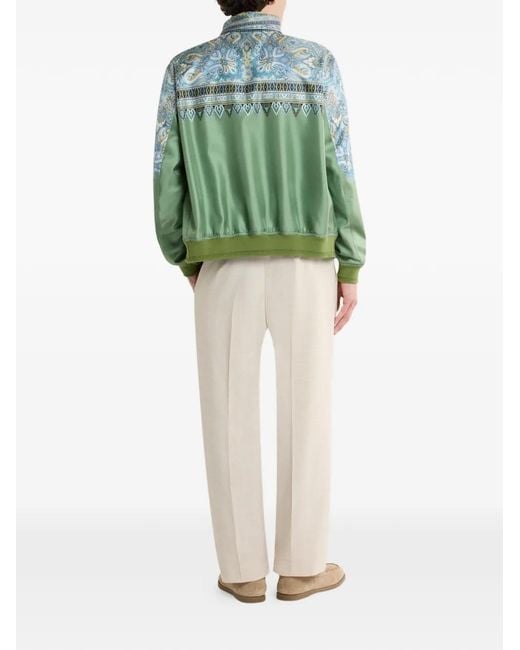 Etro Green Paisley Bomber Jacket for men
