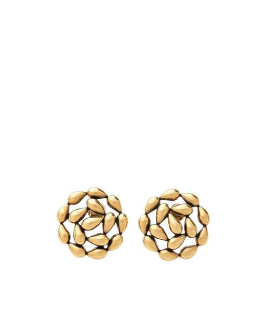 Loro Piana Metallic Droplet Flowers Earrings