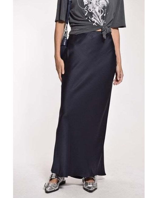 Anine Bing Blue Satin Skirt
