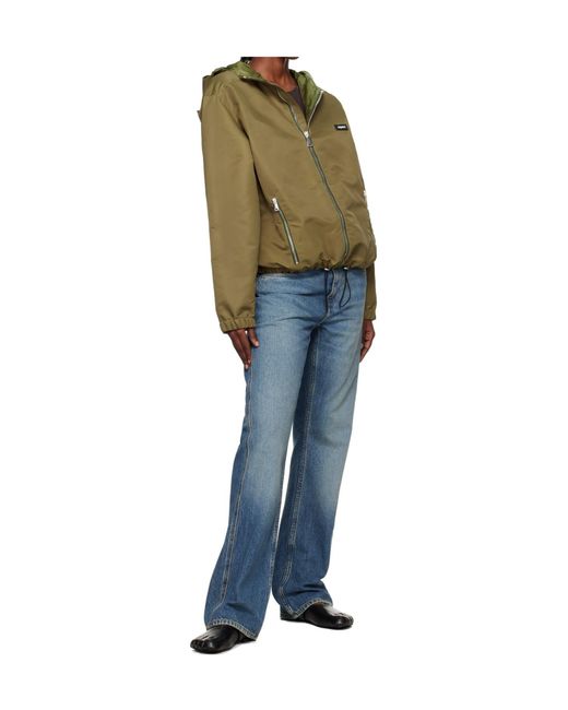 Coperni Blue Hooded Drawstring Hem Zip-Front Jacket