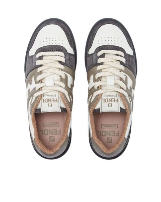 Fendi Multicolor Multicolour Leather Low-Tops